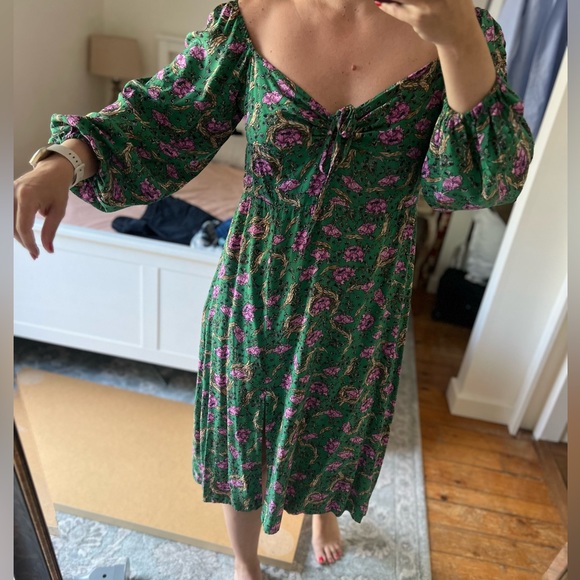 Vintage Dress green and purple - Picture 3 of 5